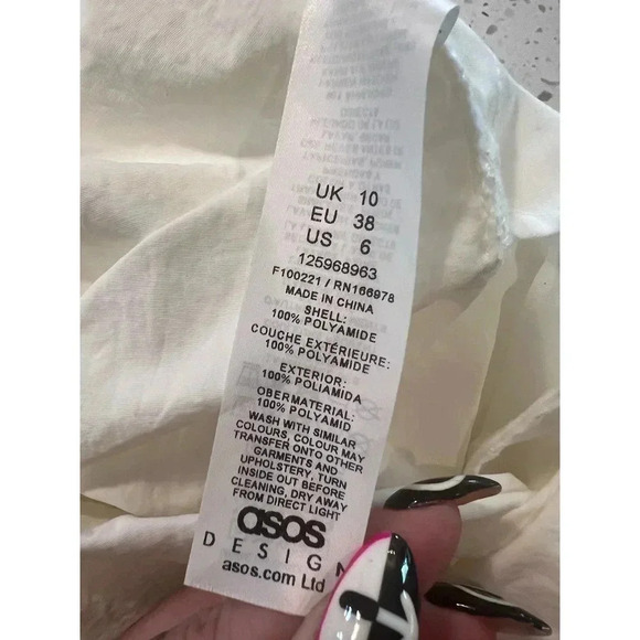 ASOS design pants drawstring waist and ankles size 6 women’s white - Picture 6 of 6